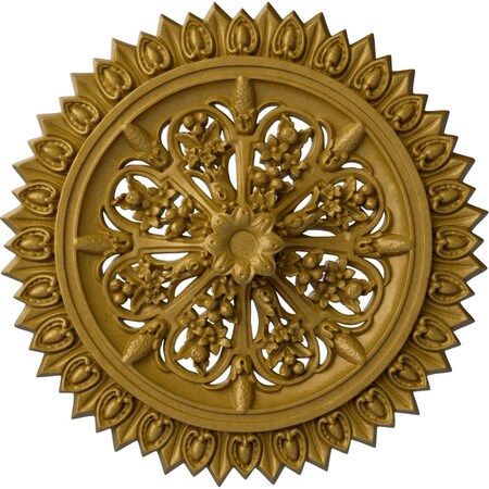 Ekena Millwork Lariah Ceiling Medallion (Fits Canopies up to 1 3/8"), 24 3/4"OD 1 3/8"ID x 3 1/4"P, Pharaohs Gold CM24LAPGS
